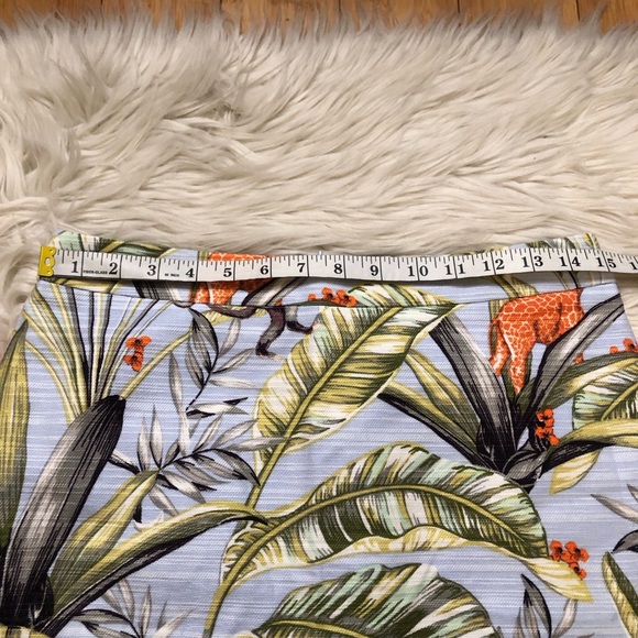 Ann Taylor Exotic Novelty Tropical Animal Floral Blue Green Orange Mini Skirt 6 - Picture 7 of 8
